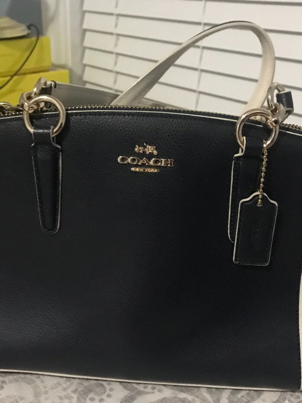 Coach leather purse color navy blue